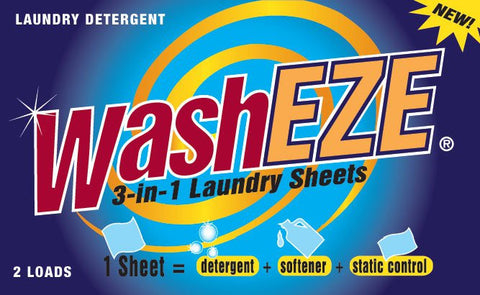 WashEZE All in One Laundry Sheet 2 Packs - Great For Travel!